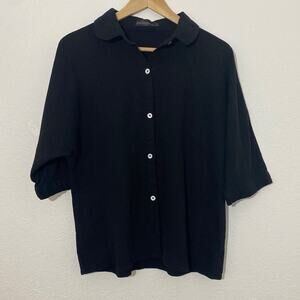 Zanzea Collection Size Medium Black Button Up Women Shirt Dark Academia